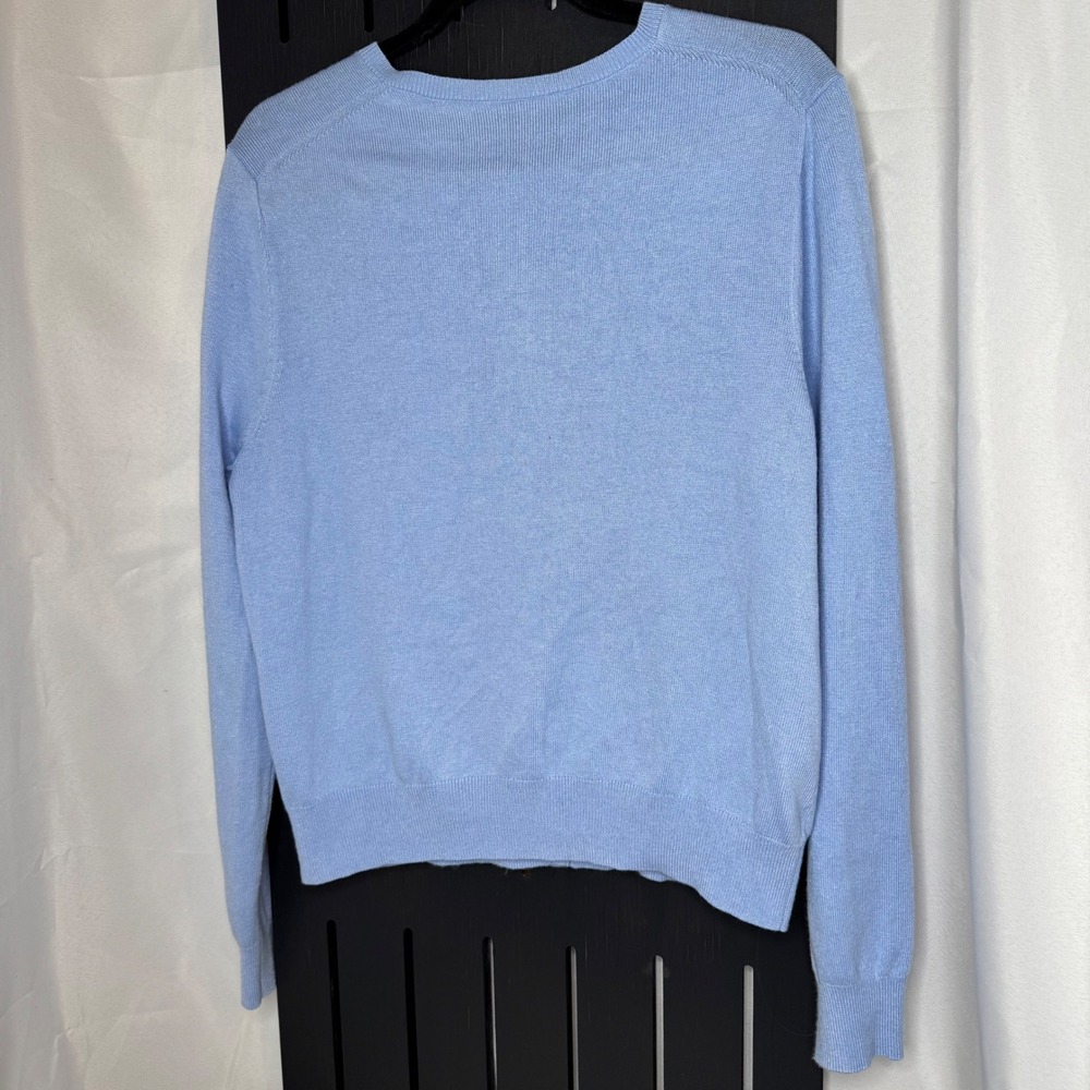Ann Taylor Womens Cardigan Sweater Light Blue Crew Neck Button Up Size L - Picture 4 of 5
